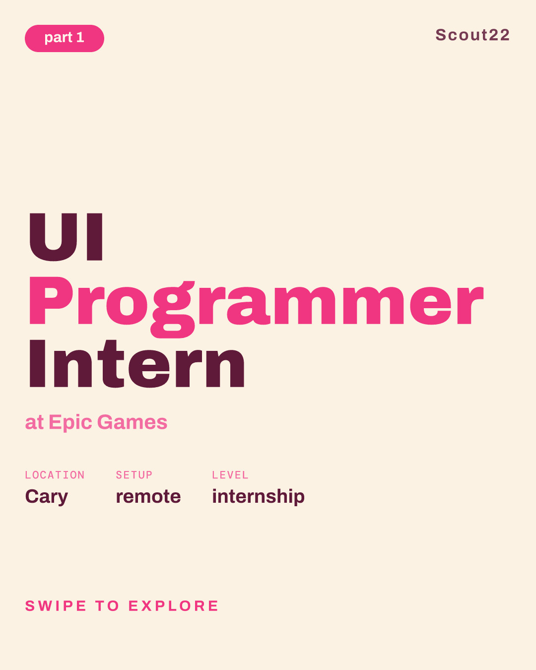 UI Programmer Intern at Epic Games