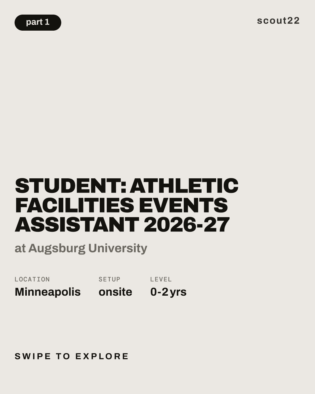 Student: Athletic Facilities Events Assistant 2026-27 at Augsburg University