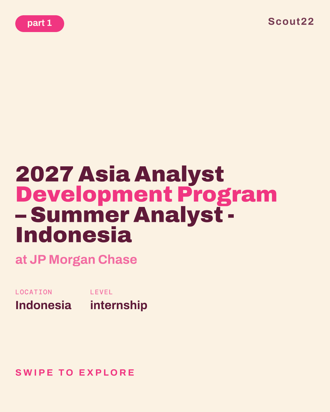 2027 Asia Analyst Development Program – Summer Analyst - Indonesia at JP Morgan Chase