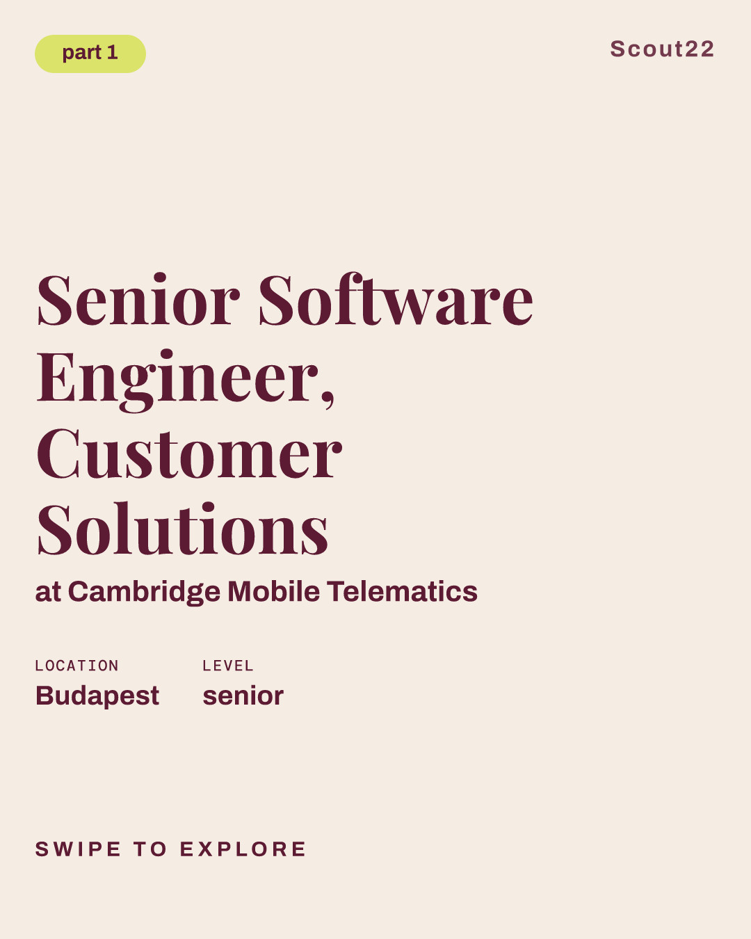 Senior Software Engineer, Customer Solutions at Cambridge Mobile Telematics