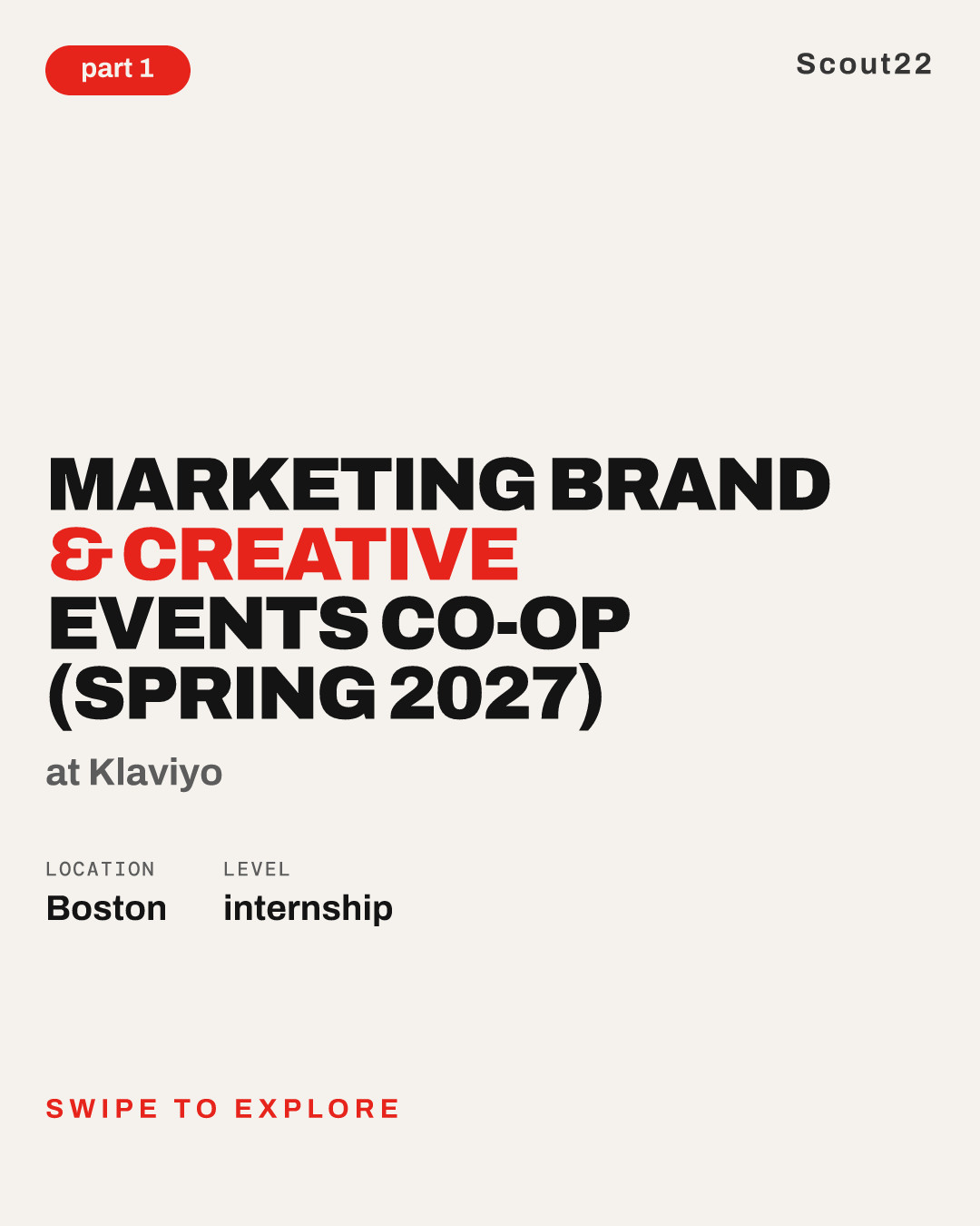 Marketing Brand & Creative Events Co-op (Spring 2027) at Klaviyo