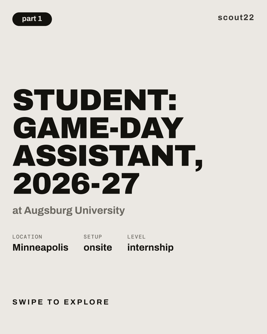 Student: Game-Day Assistant, 2026-27 at Augsburg University