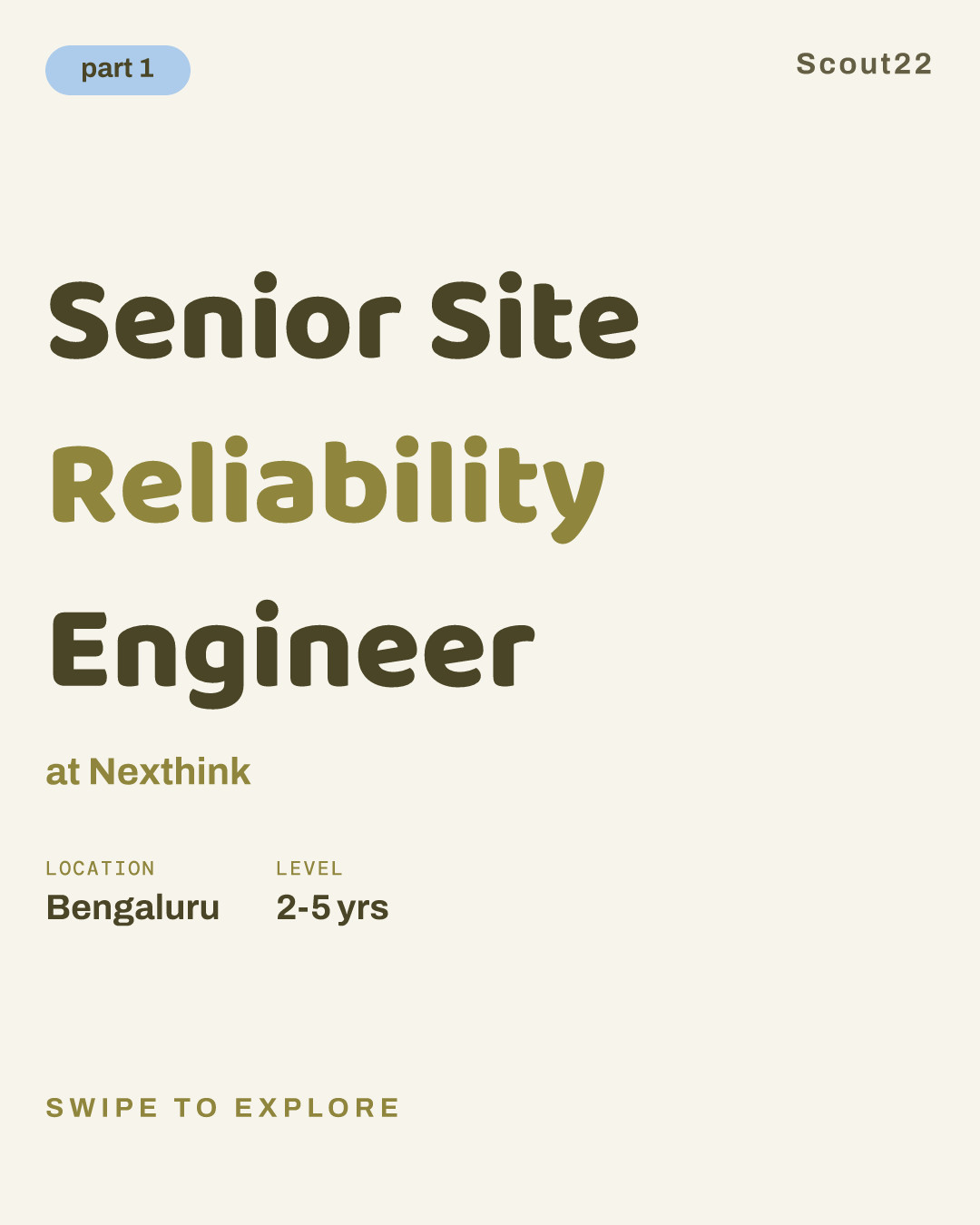 Senior Site Reliability Engineer at Nexthink