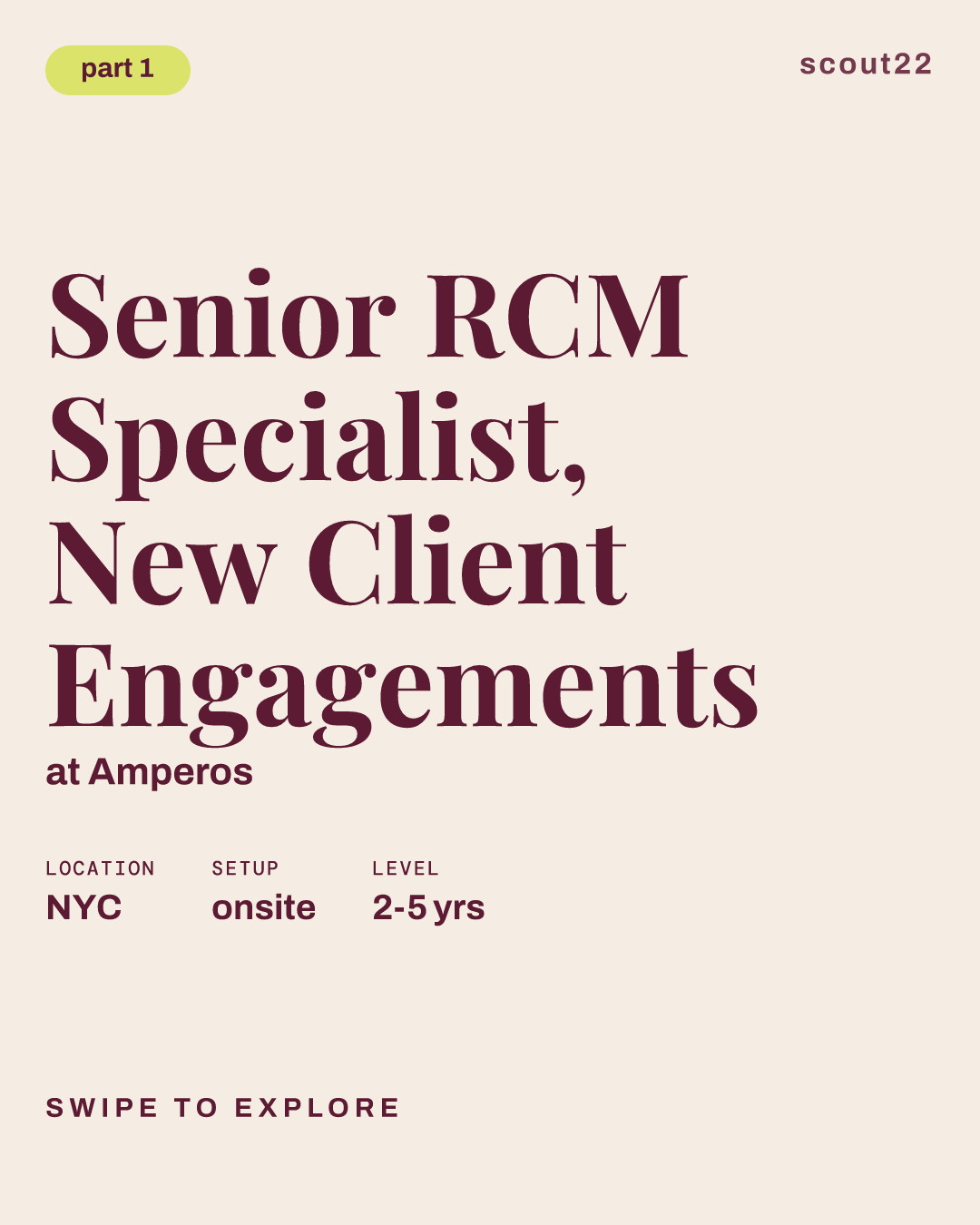 Senior RCM Specialist, New Client Engagements at Amperos