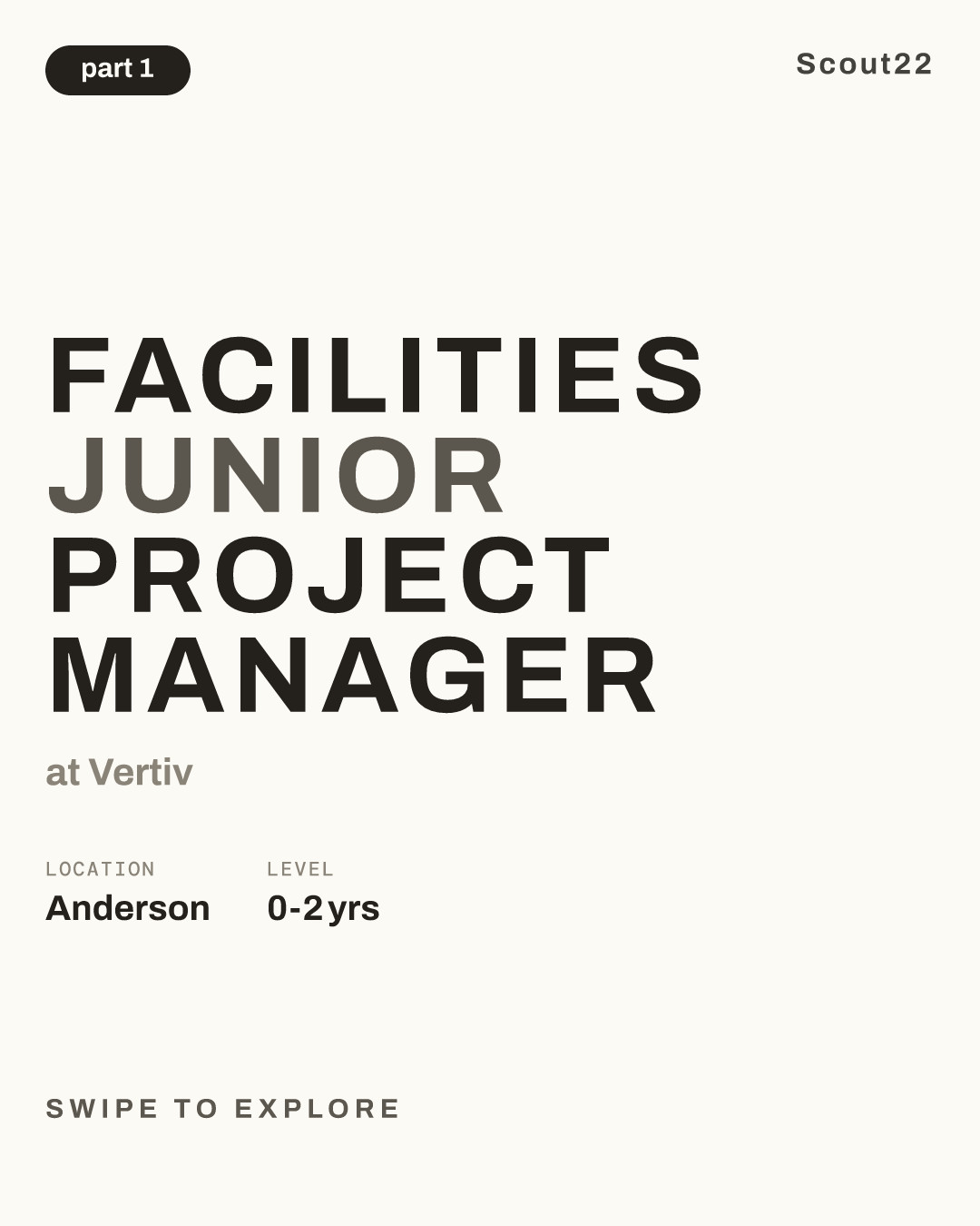 Facilities Junior Project Manager at Vertiv