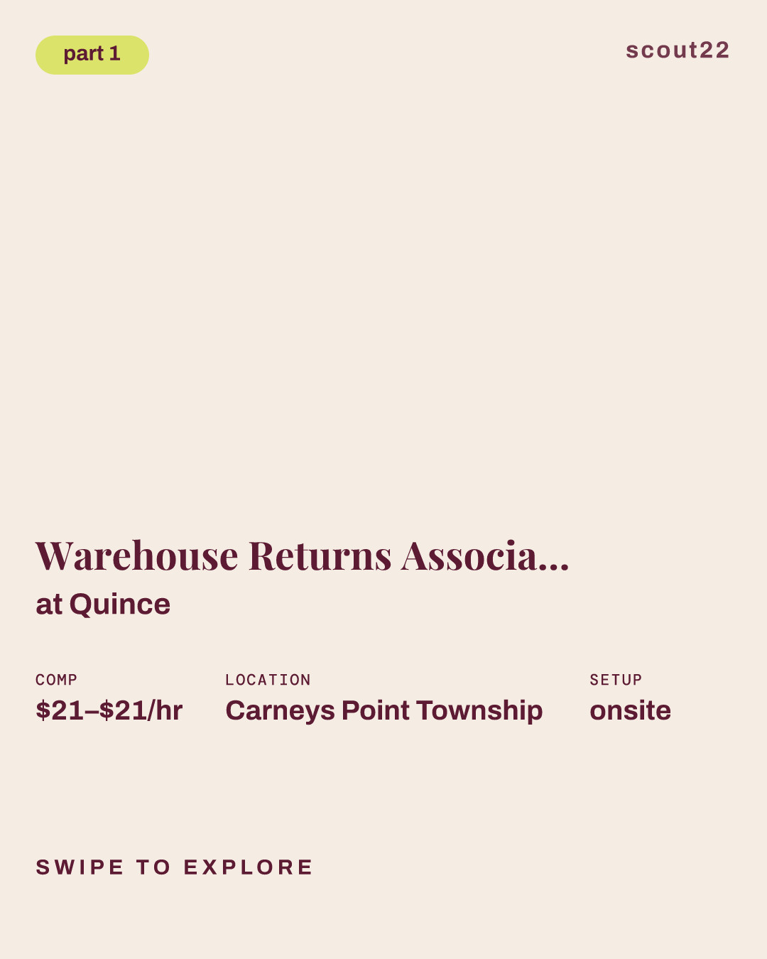 Warehouse Returns Associate - Day Shift (Temp to perm) at Quince