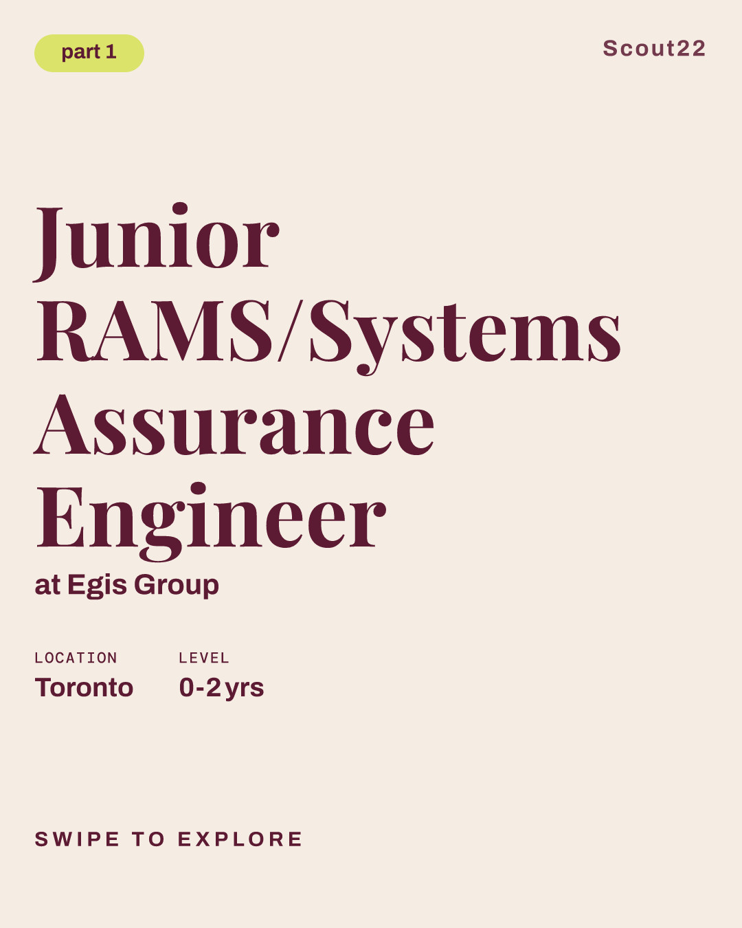 Junior RAMS/Systems Assurance Engineer at Egis Group
