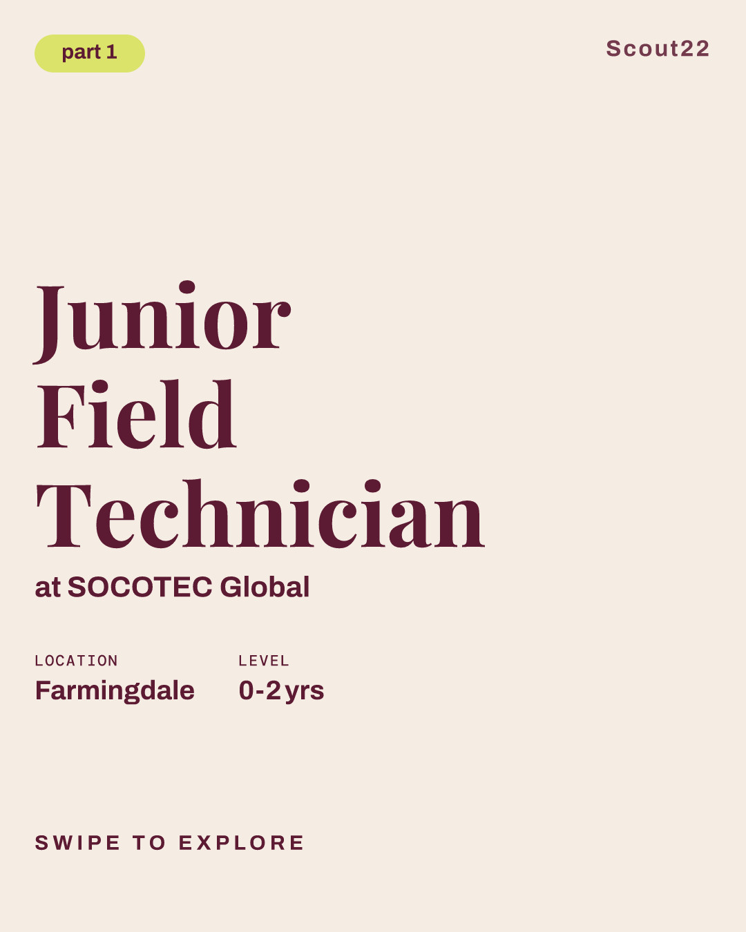 Junior Field Technician at SOCOTEC Global