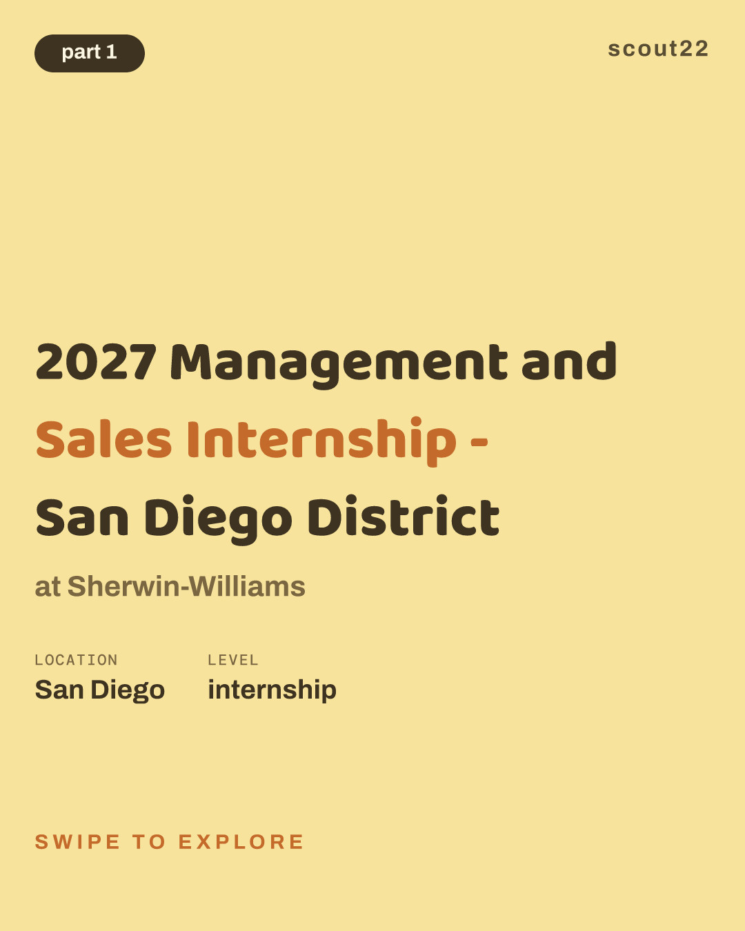 2027 Management and Sales Internship - San Diego District at Sherwin-Williams