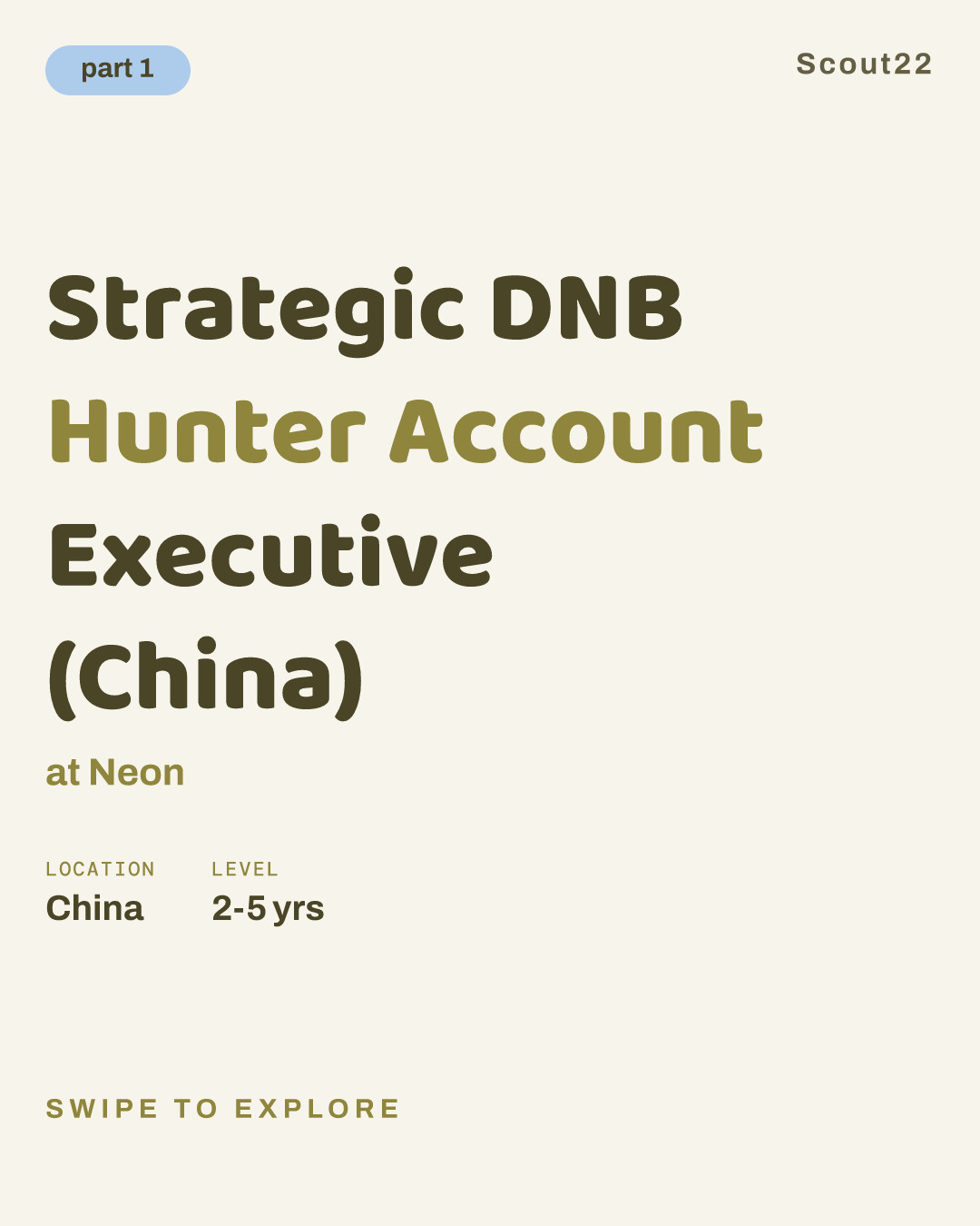 Strategic DNB Hunter Account Executive (China) at Neon