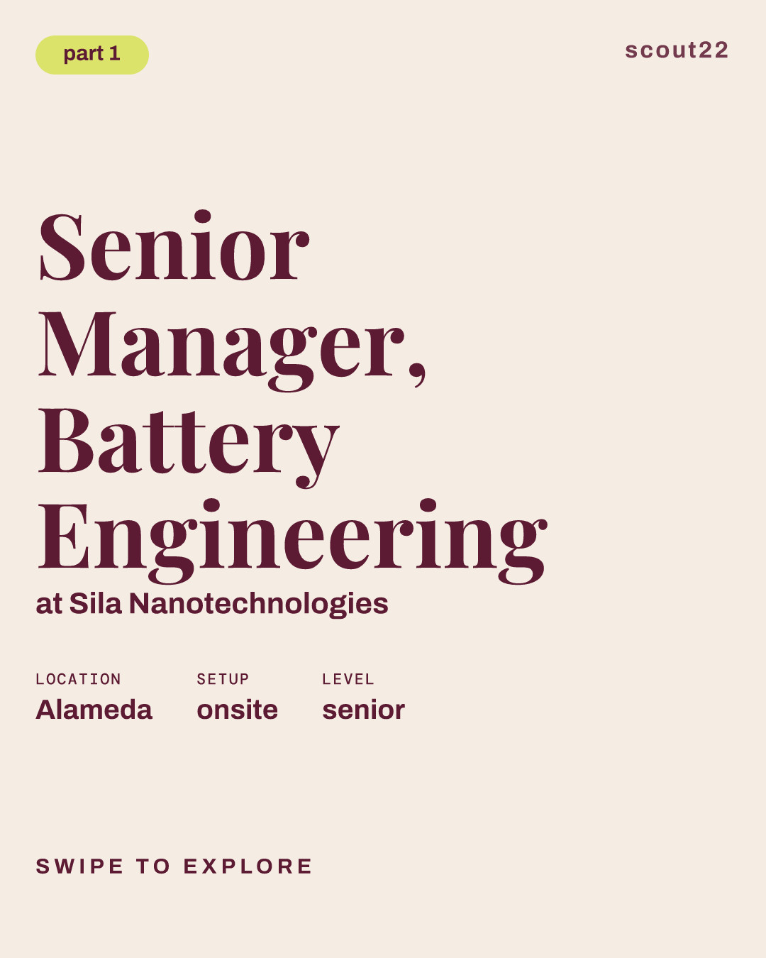Senior Manager, Battery Engineering at Sila Nanotechnologies