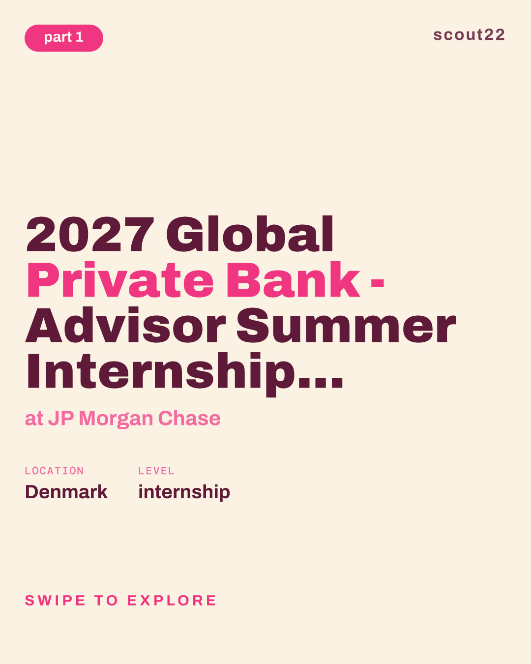 2027 Global Private Bank - Advisor Summer Internship Program - Copenhagen at JP Morgan Chase