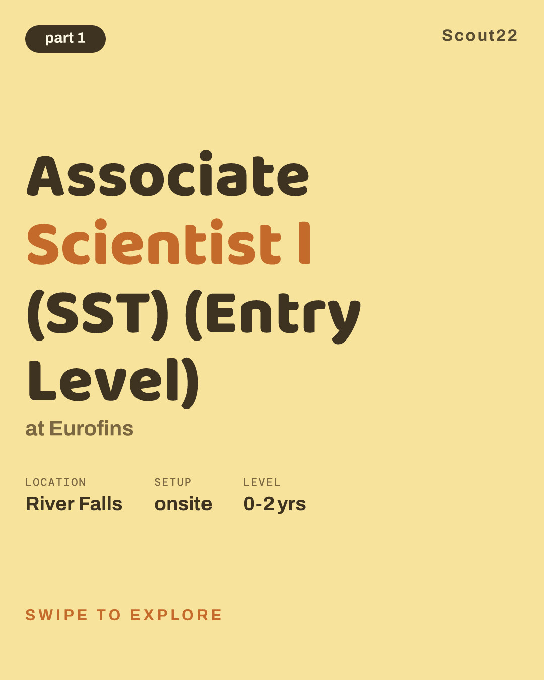 Associate Scientist l (SST) (Entry Level) at Eurofins