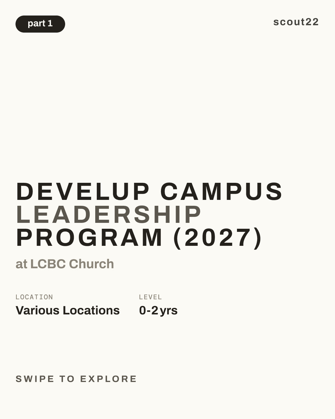DEVELUP Campus Leadership Program (2027) at LCBC Church