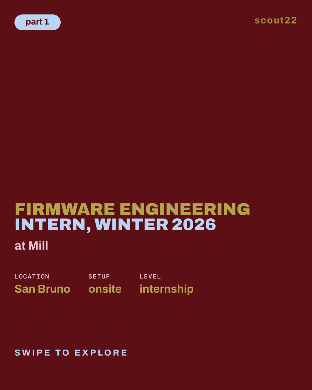 Firmware Engineering Intern, Winter 2026 at Mill