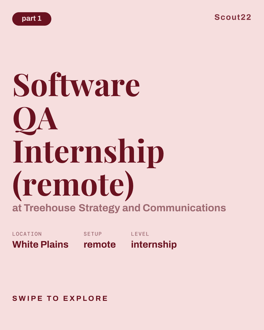 Software QA Internship (remote) at Treehouse Strategy and Communications
