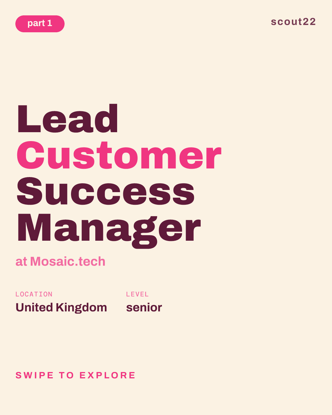 Lead Customer Success Manager at Mosaic.tech