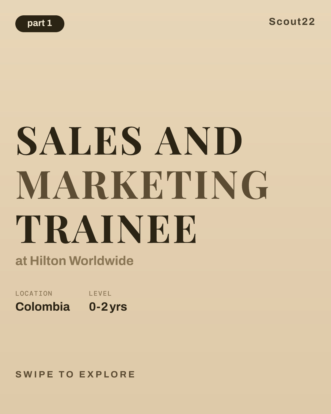 Sales and marketing trainee at Hilton Worldwide