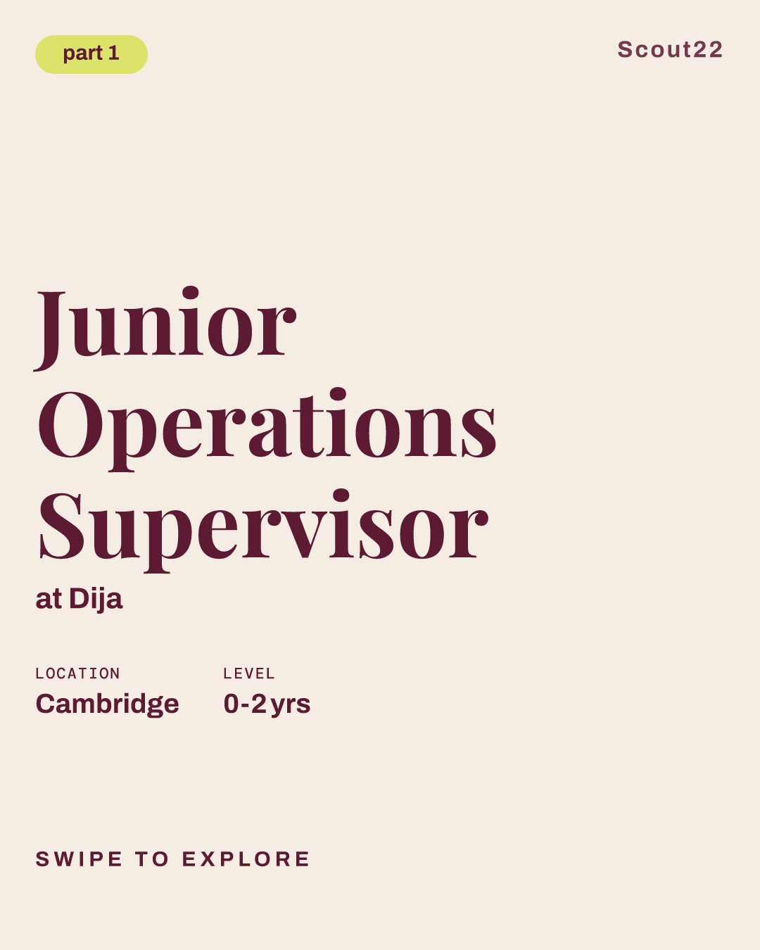 Junior Operations Supervisor at Dija