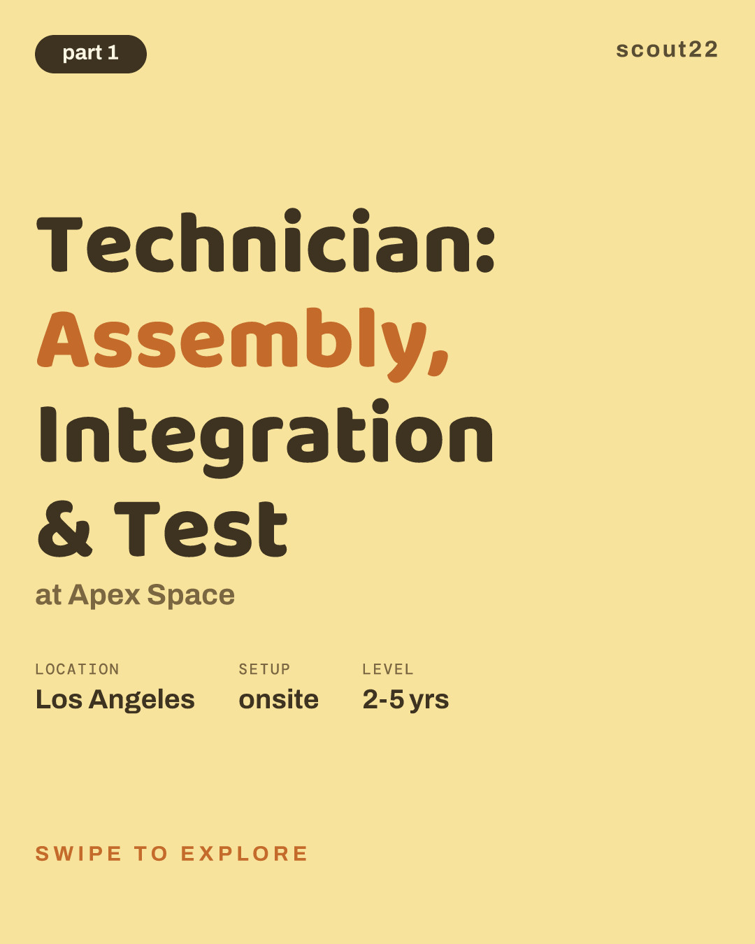 Technician: Assembly, Integration & Test at Apex Space