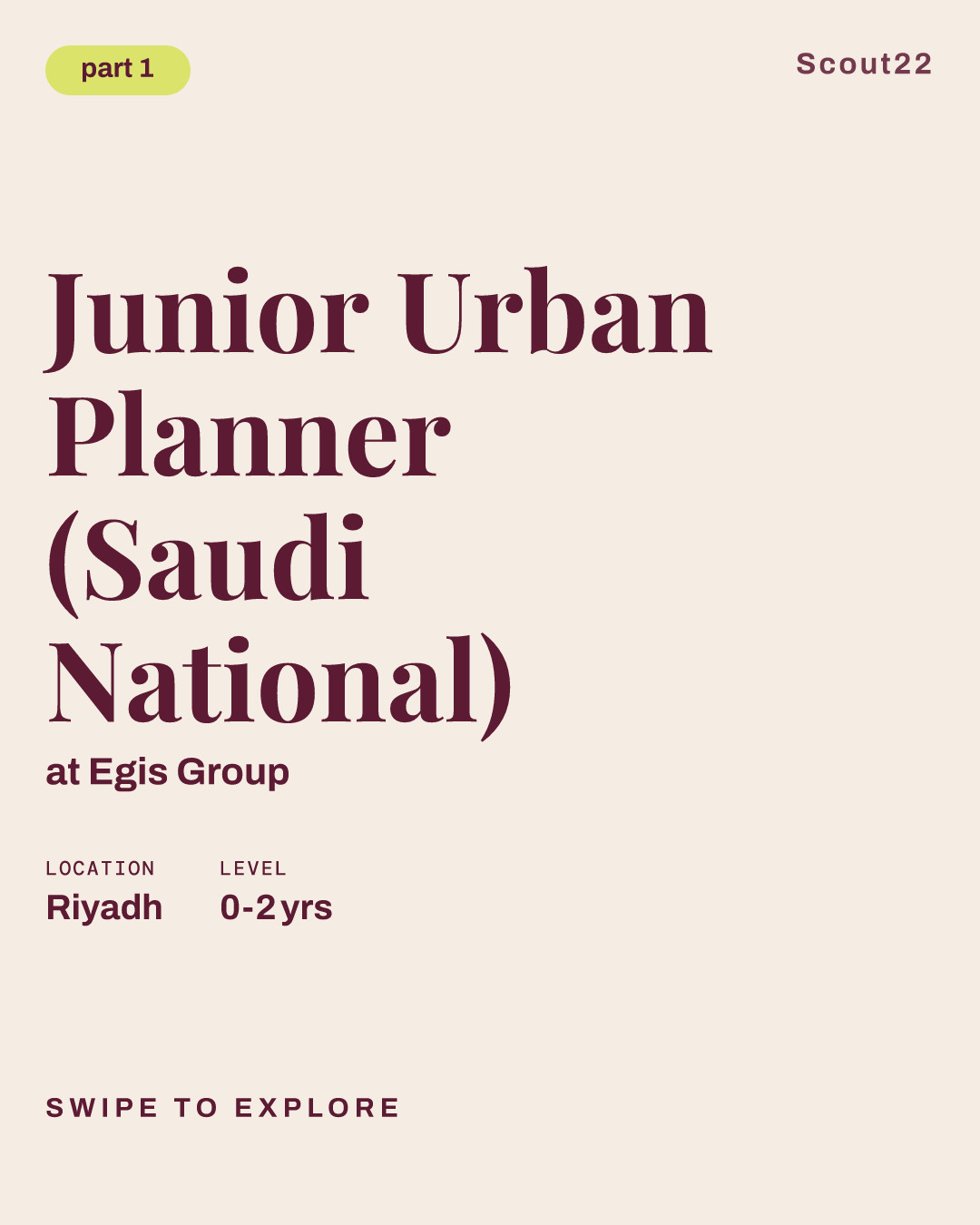 Junior Urban Planner (Saudi National) at Egis Group