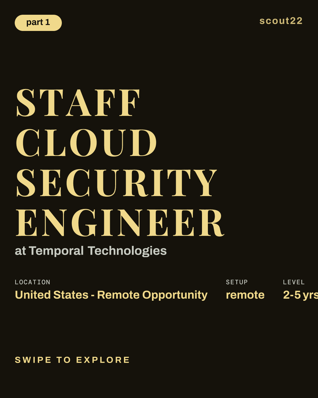 Staff Cloud Security Engineer at Temporal Technologies
