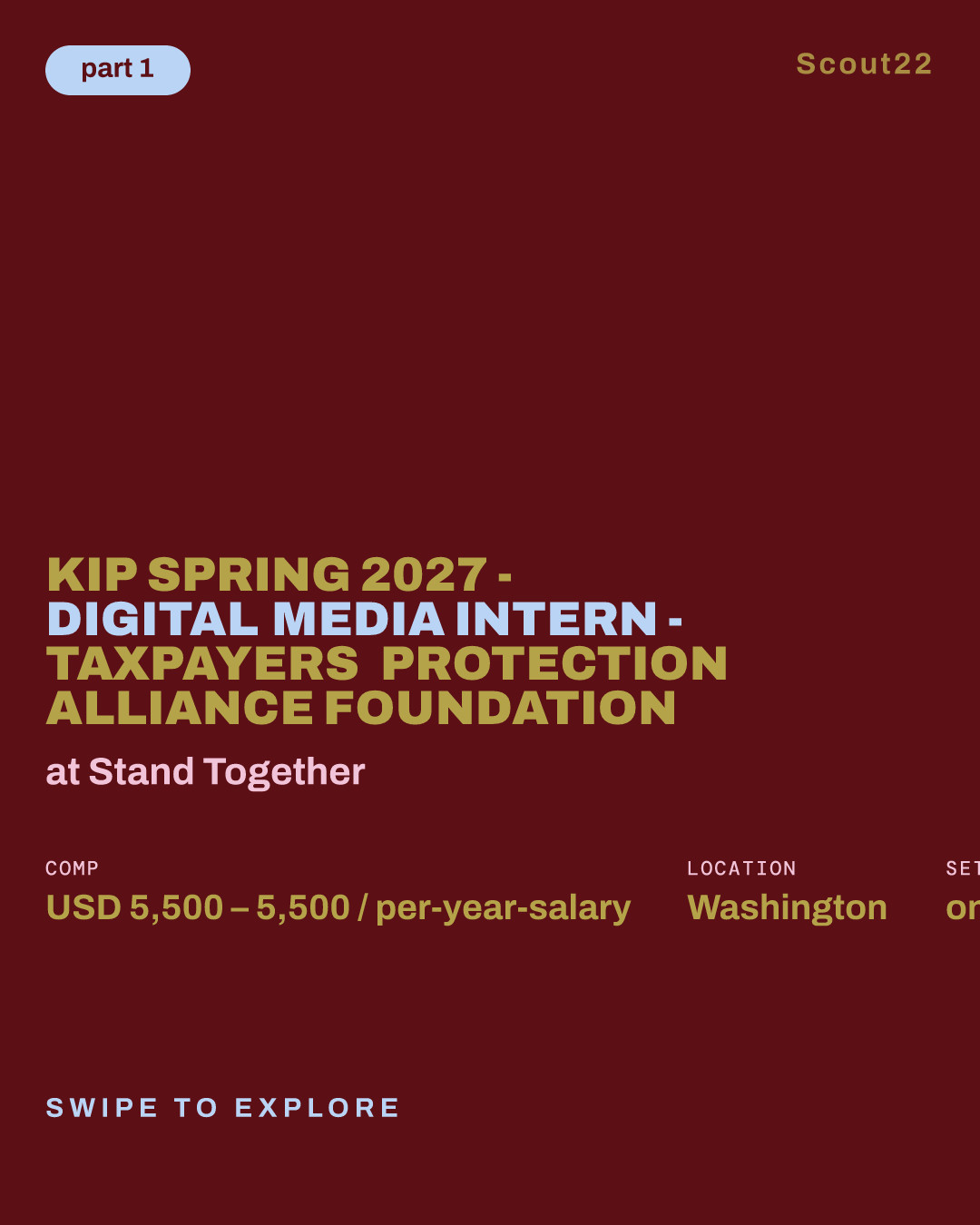 KIP Spring 2027 - Digital Media Intern - Taxpayers Protection Alliance Foundation at Stand Together