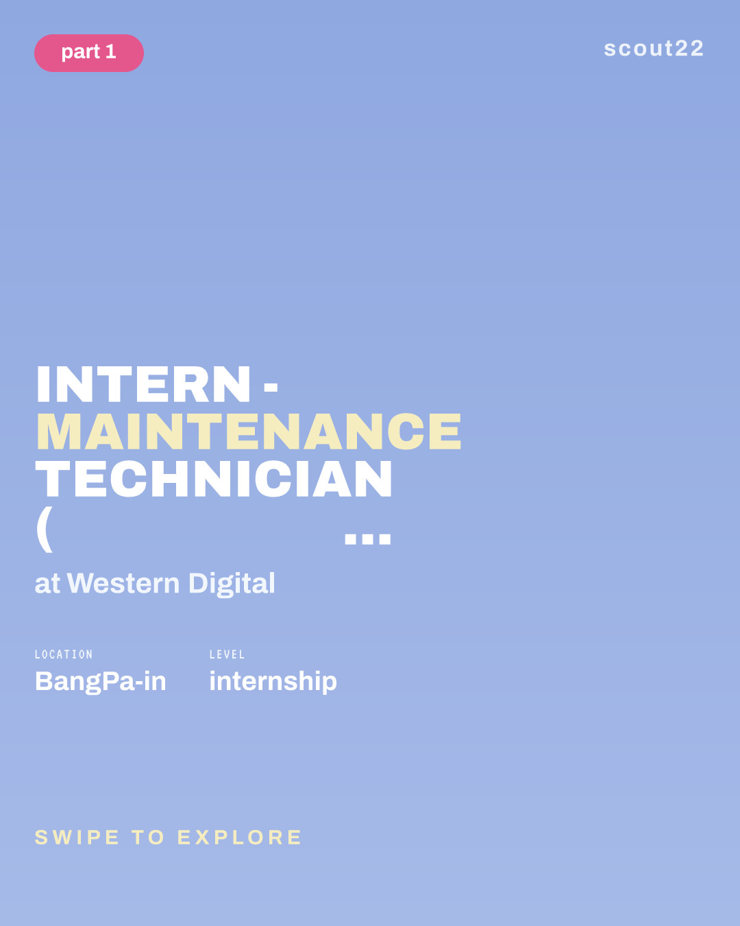 Intern - Maintenance Technician (นักศึกษาฝึกงาน ผู้ช่วยช่างซ่อมบำรุง) Start in January 2027 at Western Digital