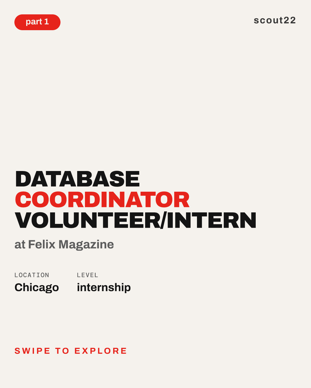 Database Coordinator Volunteer/Intern at Felix Magazine