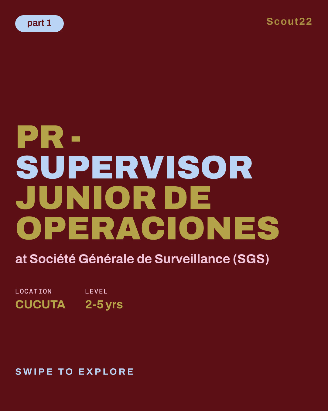 PR - SUPERVISOR  JUNIOR DE OPERACIONES at Société Générale de Surveillance (SGS)