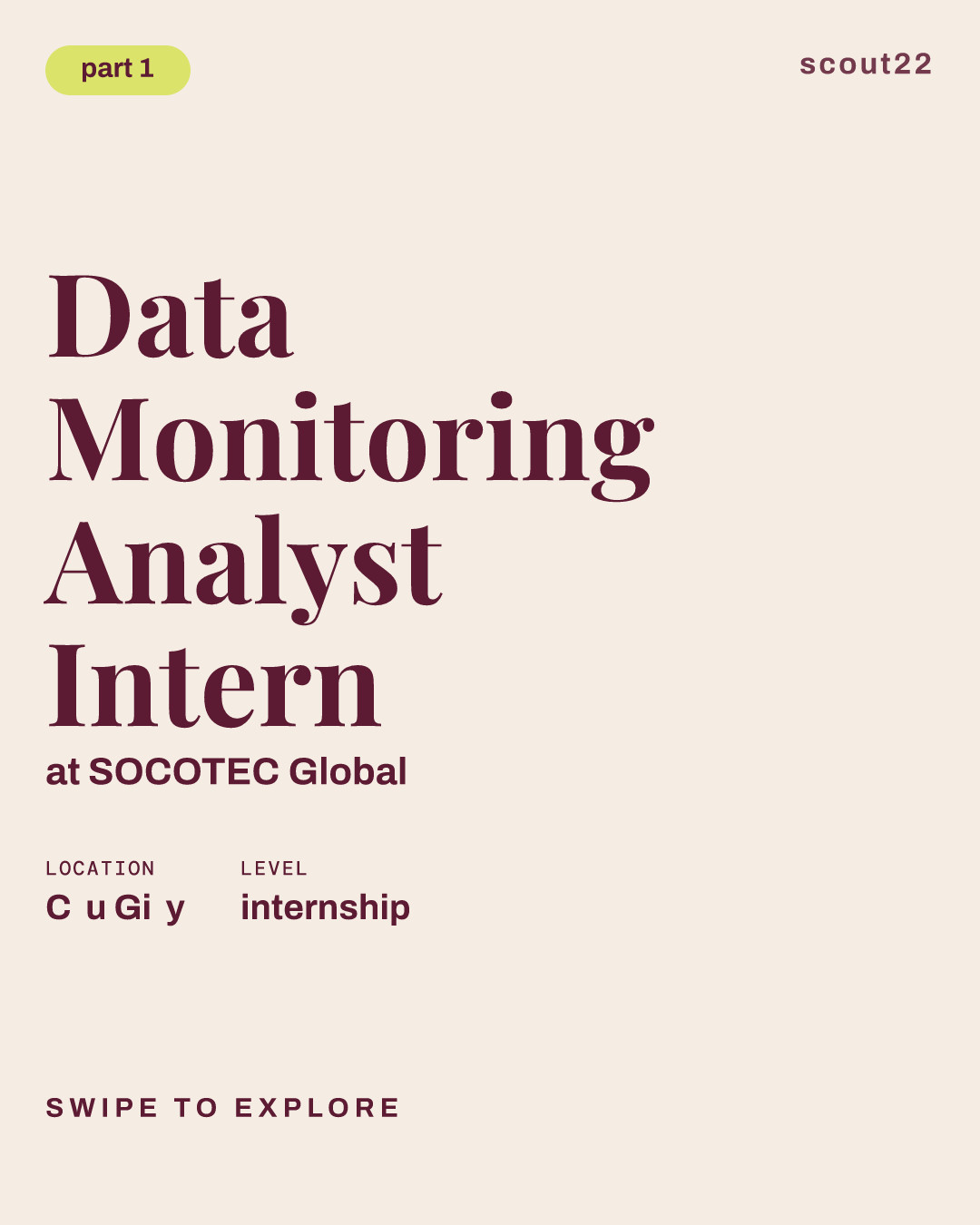 Data Monitoring Analyst Intern at SOCOTEC Global