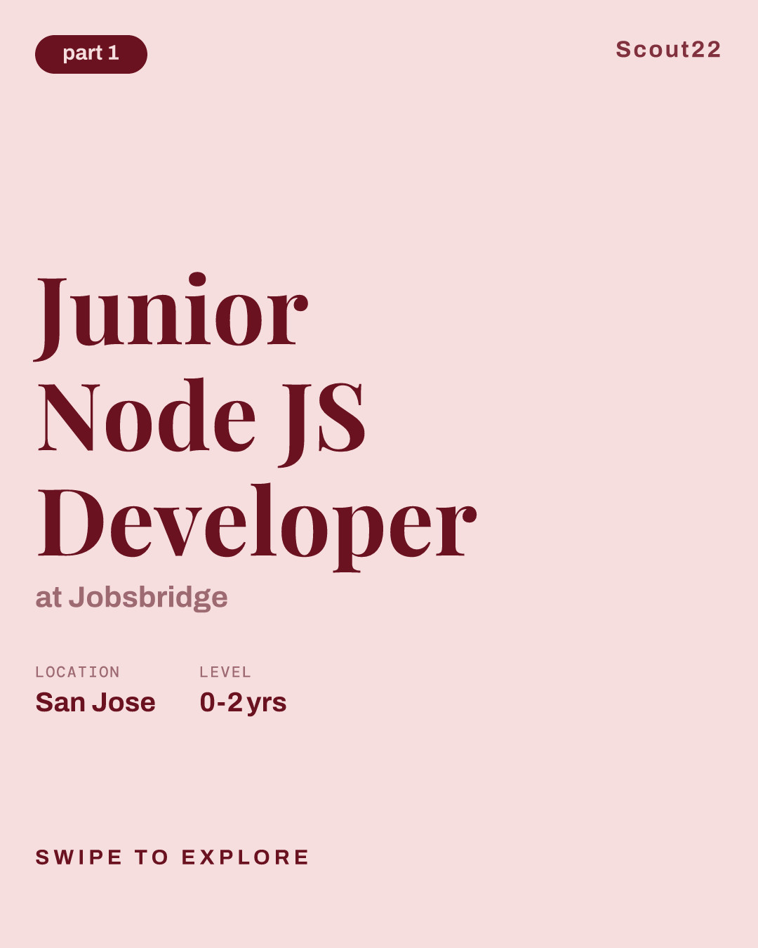 Junior Node JS Developer at Jobsbridge