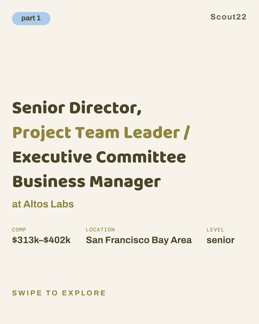 Senior Director, Project Team Leader / Executive Committee Business Manager at Altos Labs