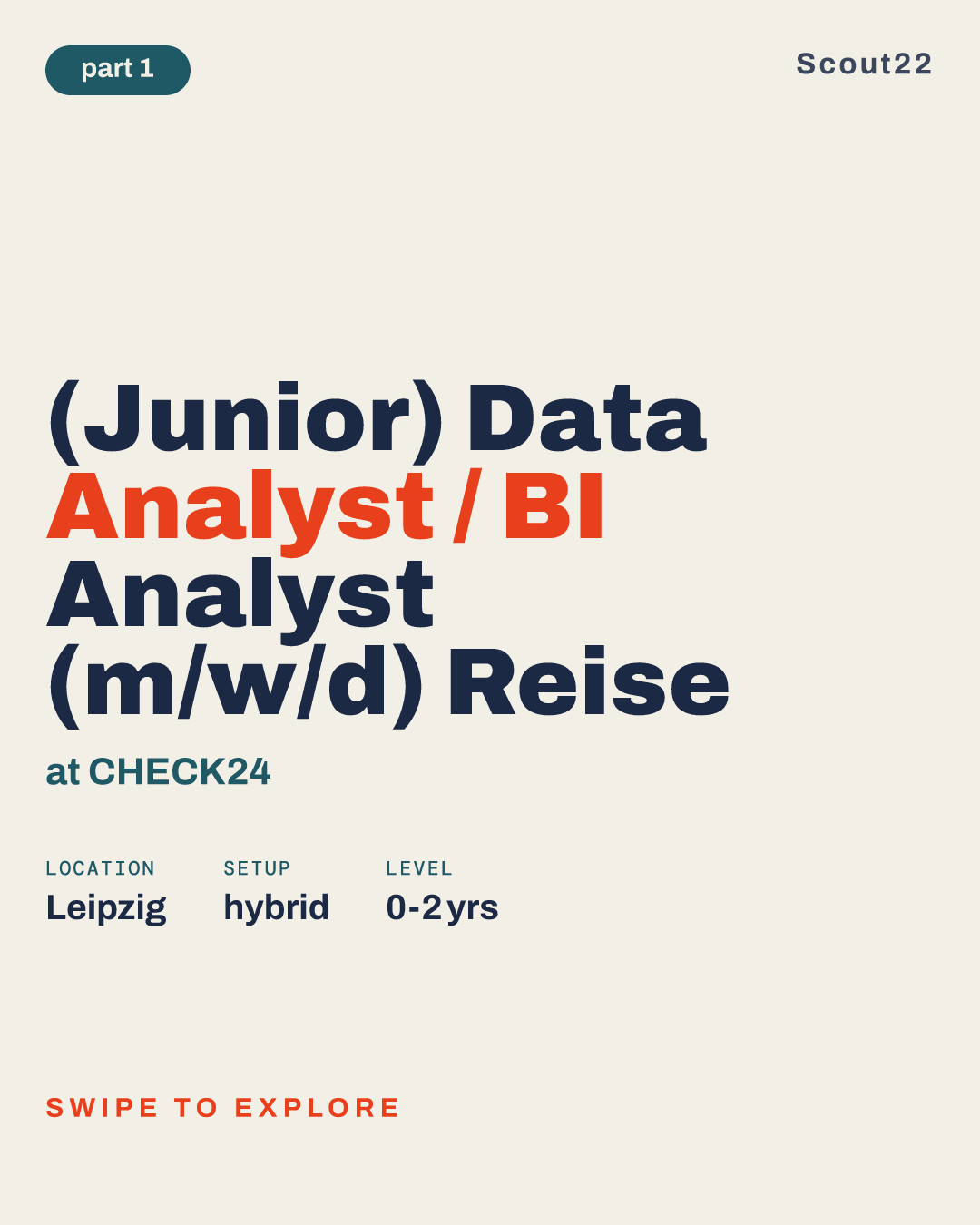 (Junior) Data Analyst / BI Analyst (m/w/d) Reise at CHECK24