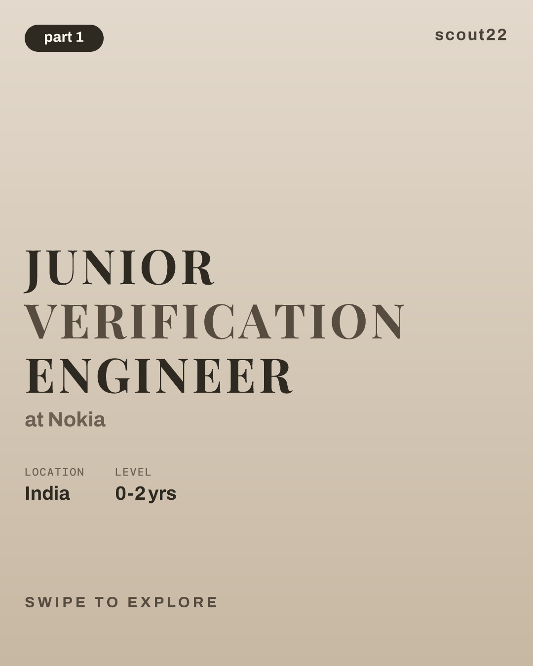 Junior Verification Engineer at Nokia