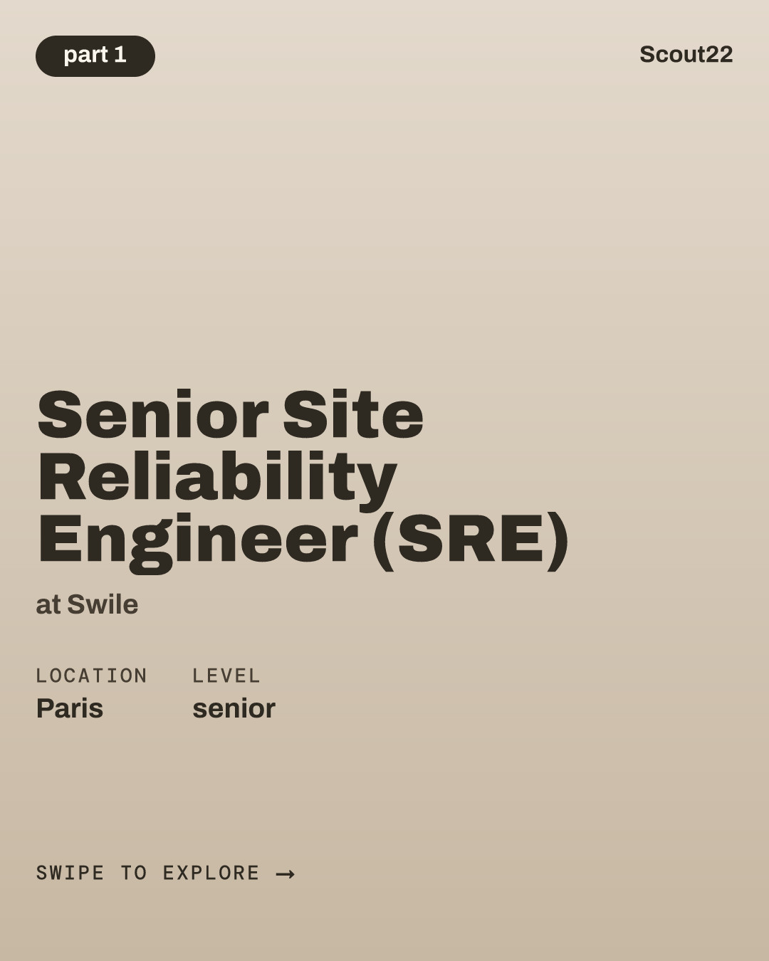 Senior Site Reliability Engineer (SRE) at Swile