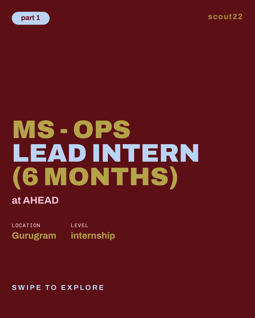 MS - Ops Lead Intern (6 months) at AHEAD