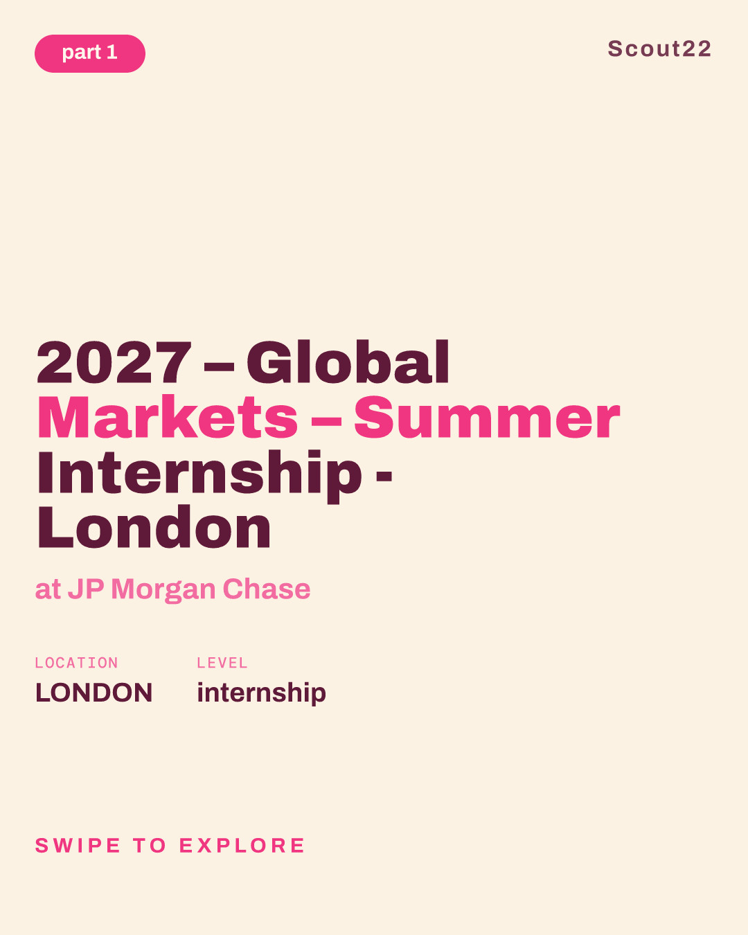 2027 – Global Markets – Summer Internship - London at JP Morgan Chase