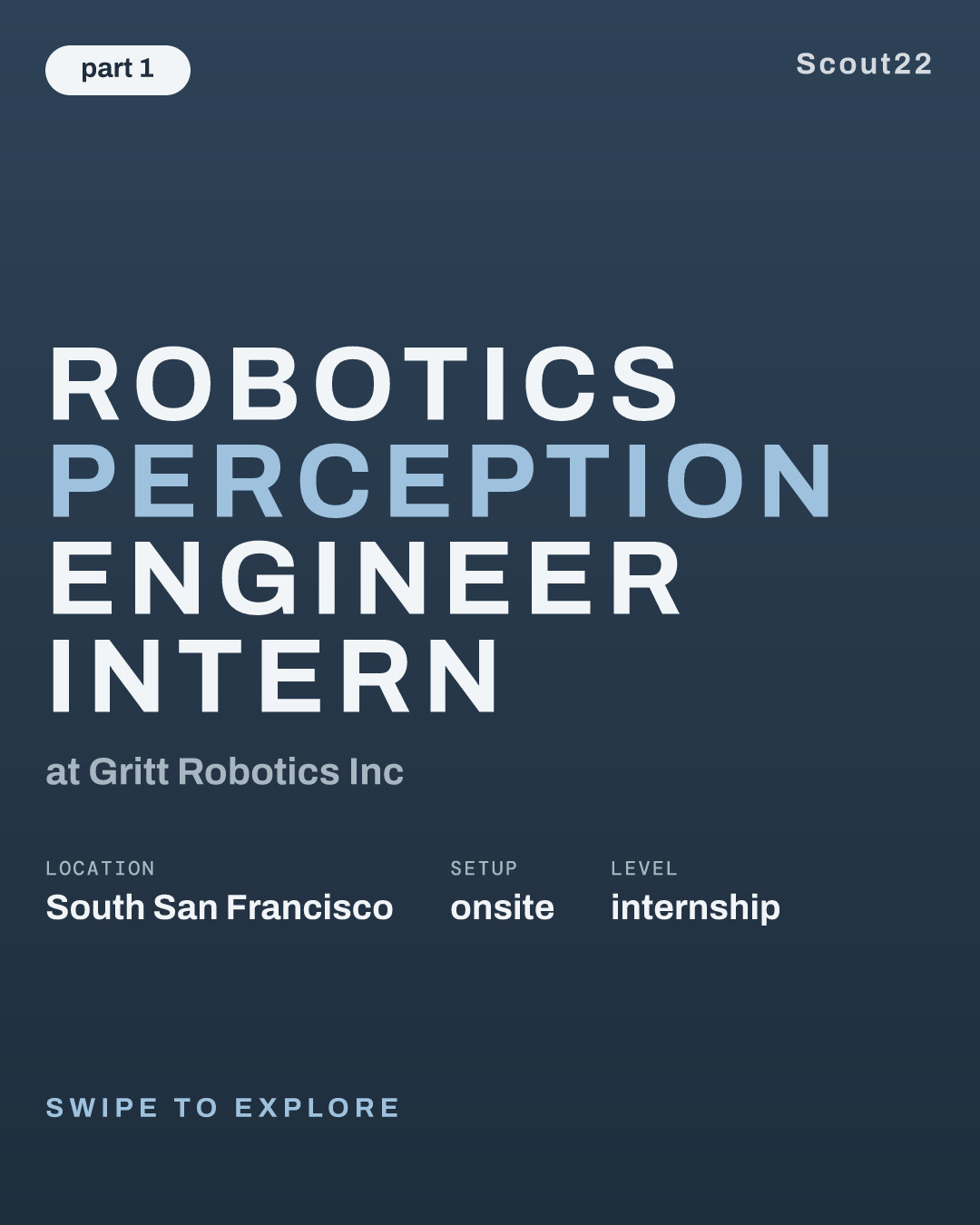 Robotics Perception Engineer Intern at Gritt Robotics Inc