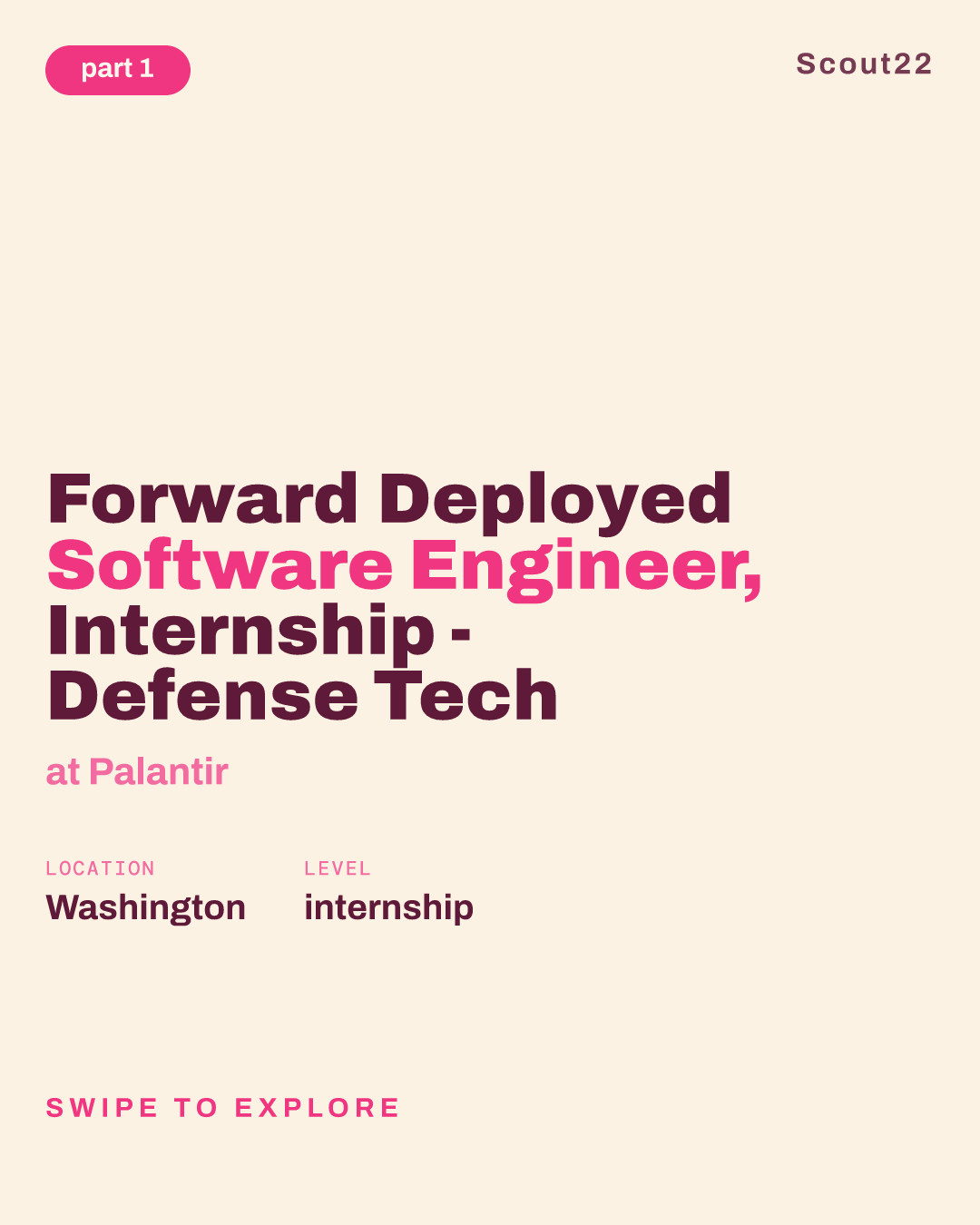Forward Deployed Software Engineer, Internship - Defense Tech at Palantir