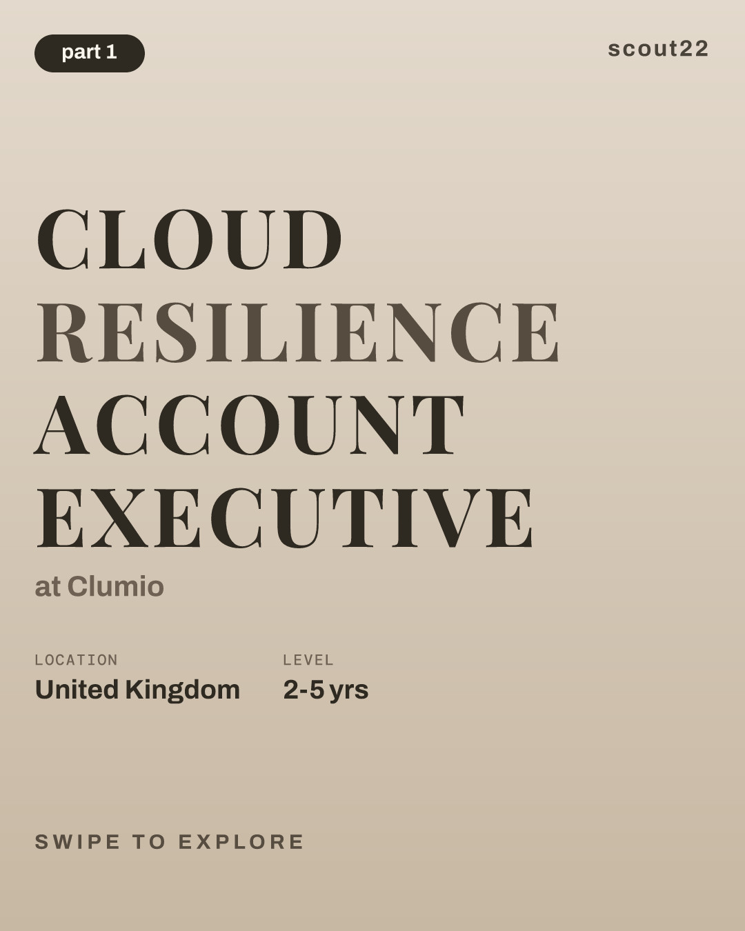 Cloud Resilience Account Executive at Clumio