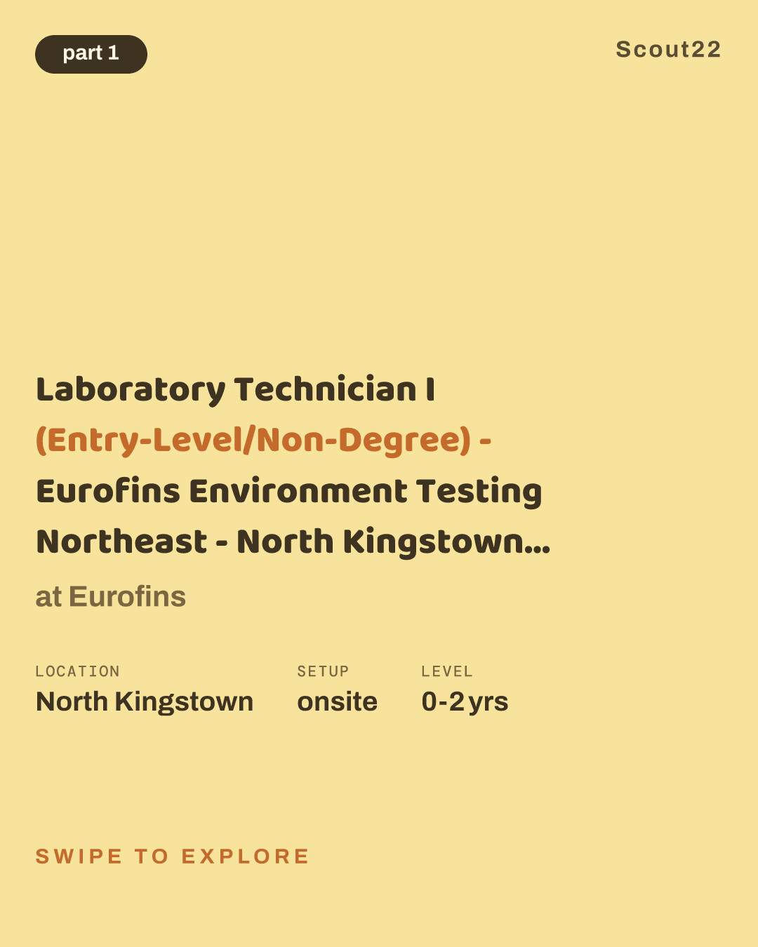 Laboratory Technician I (Entry-Level/Non-Degree) - Eurofins Environment Testing Northeast - North Kingstown, RI at Eurofins