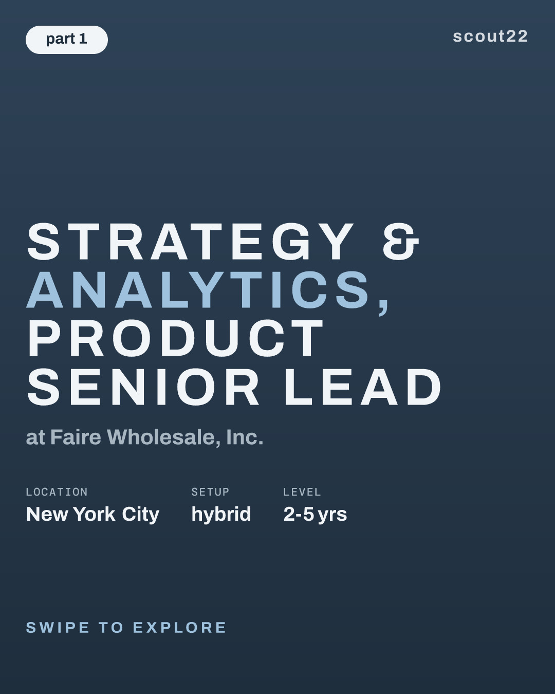 Strategy & Analytics, Product Senior Lead at Faire Wholesale, Inc.