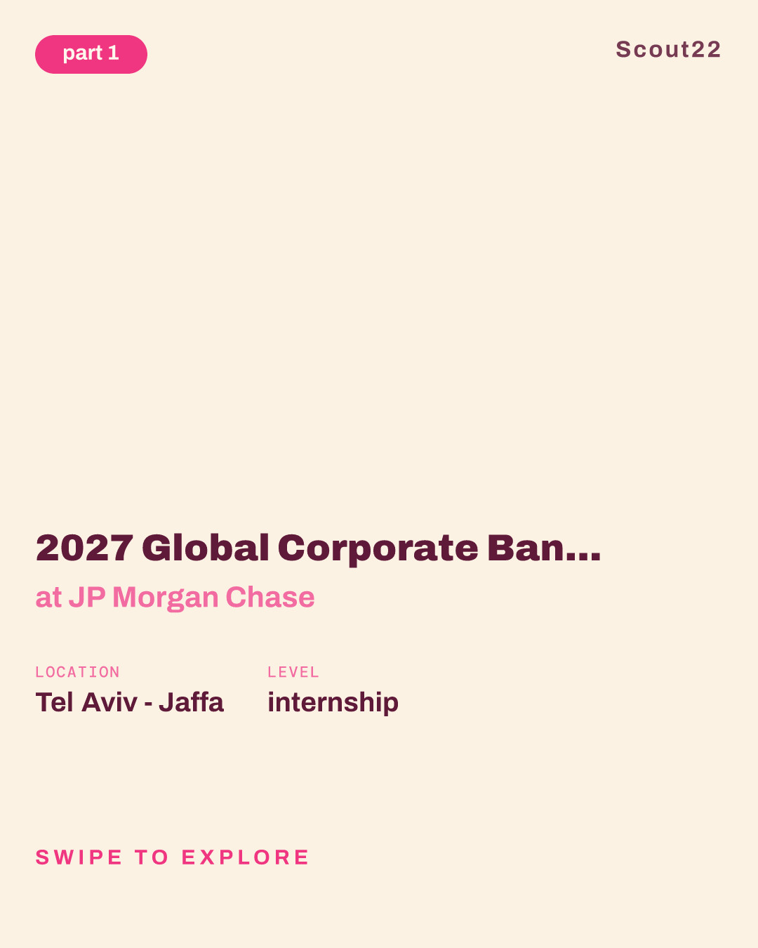 2027 Global Corporate Banking Analyst Program - Innovation Economy - Off-Cycle Internship (January-June) - Tel Aviv at JP Morgan Chase