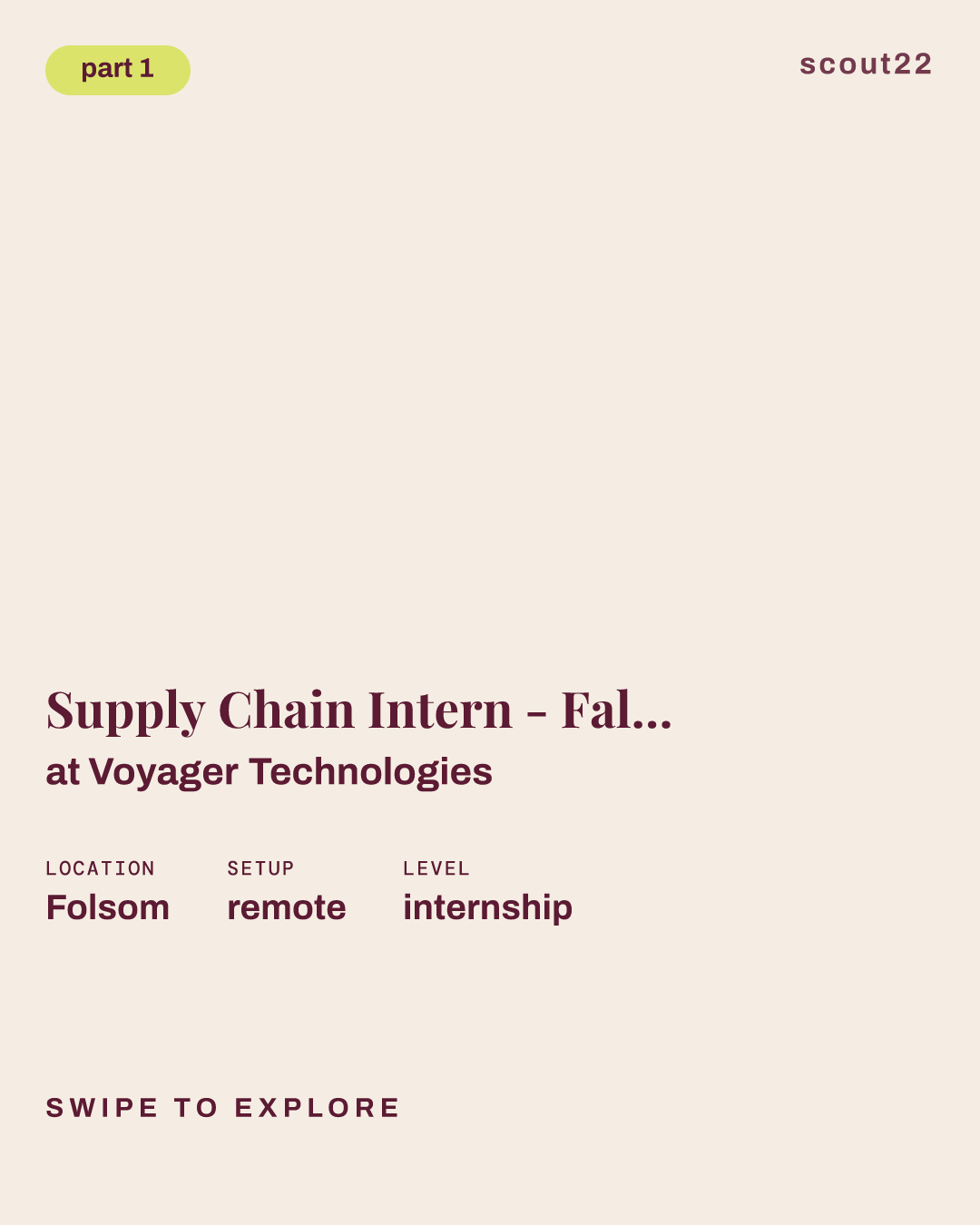 Supply Chain Intern - Fall Season at Voyager Technologies