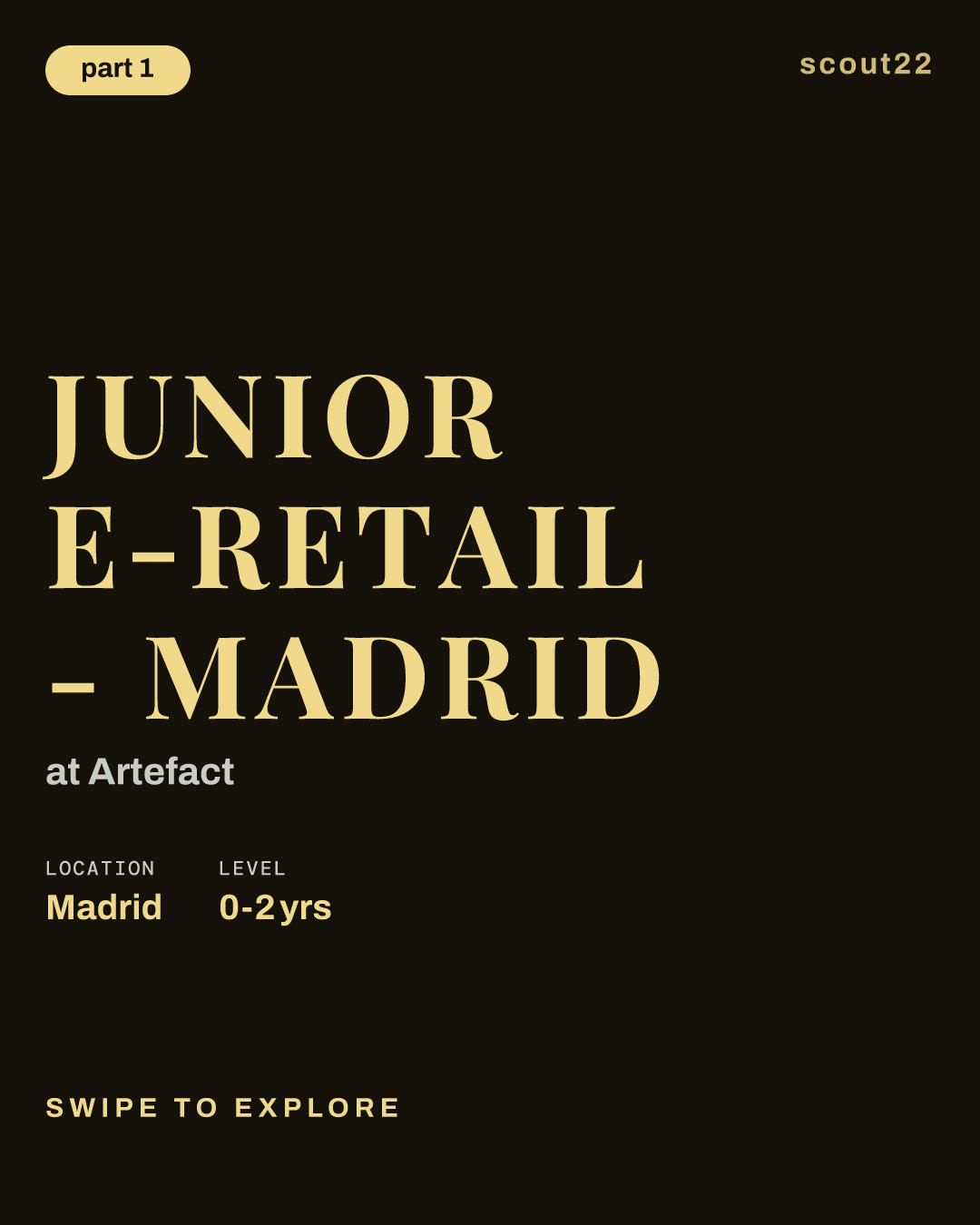 Junior E-Retail - Madrid at Artefact