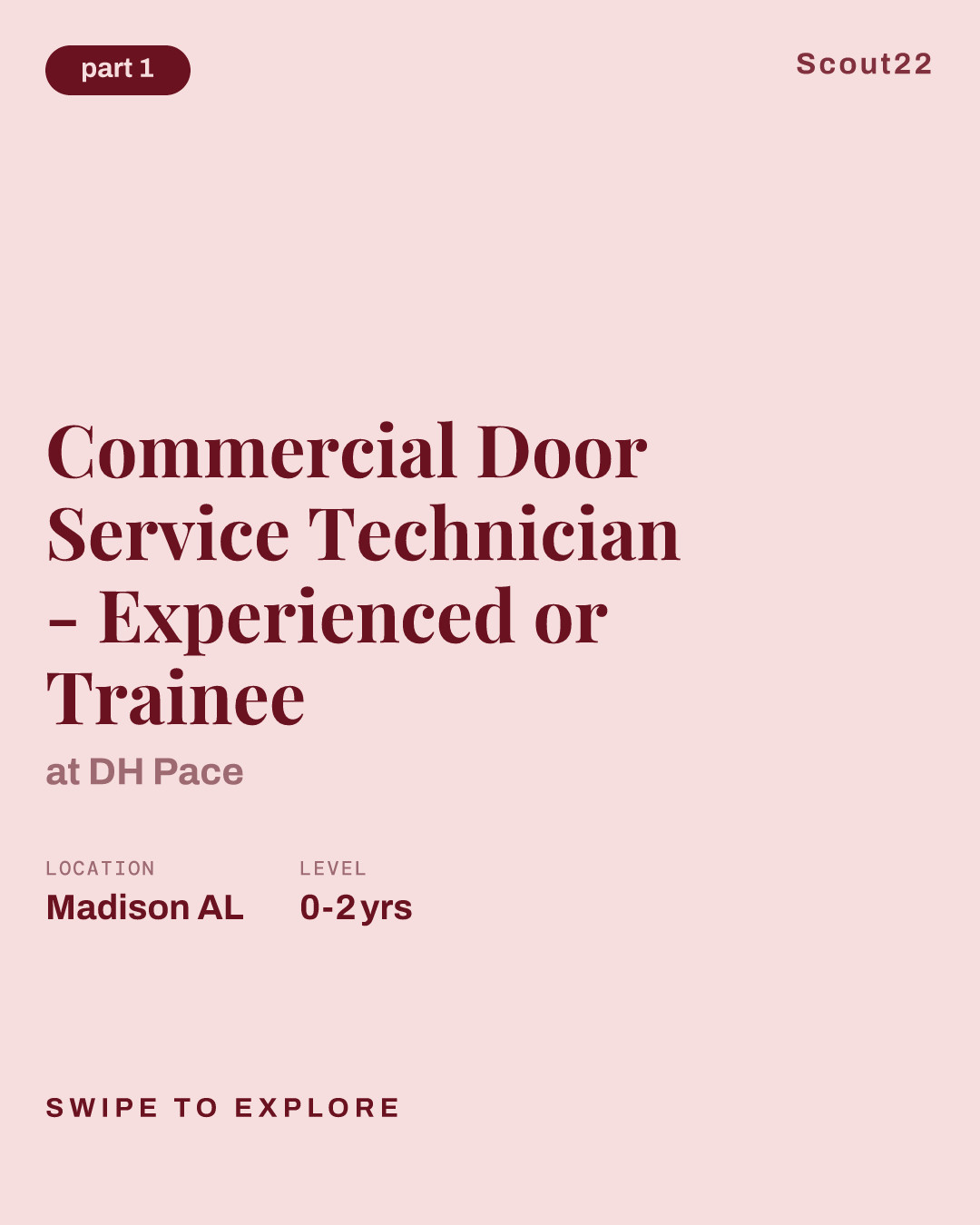 Commercial Door Service Technician - Experienced or Trainee at DH Pace