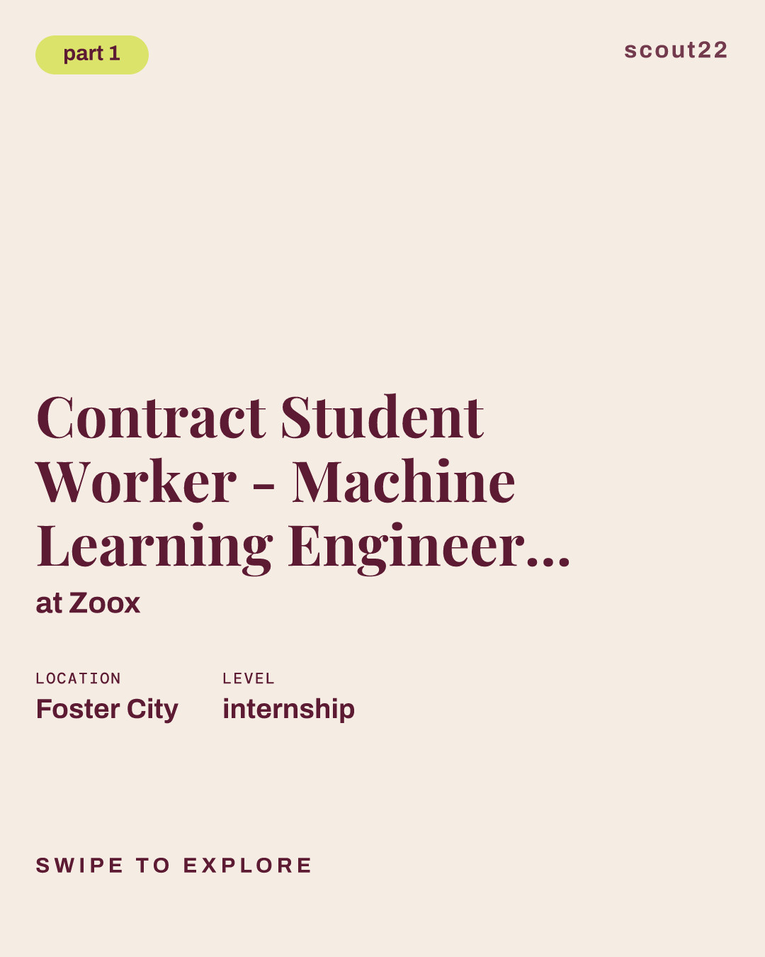 Contract Student Worker - Machine Learning Engineer - Data Mining & VLM (Full-time) at Zoox