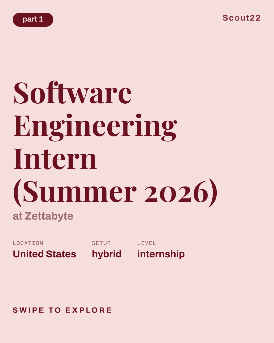 Software Engineering Intern (Summer 2026) at Zettabyte