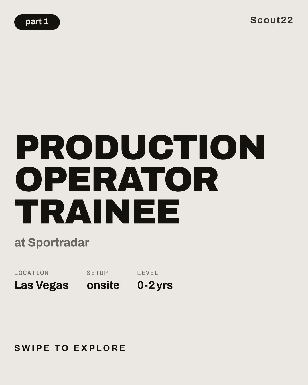 Production Operator Trainee at Sportradar